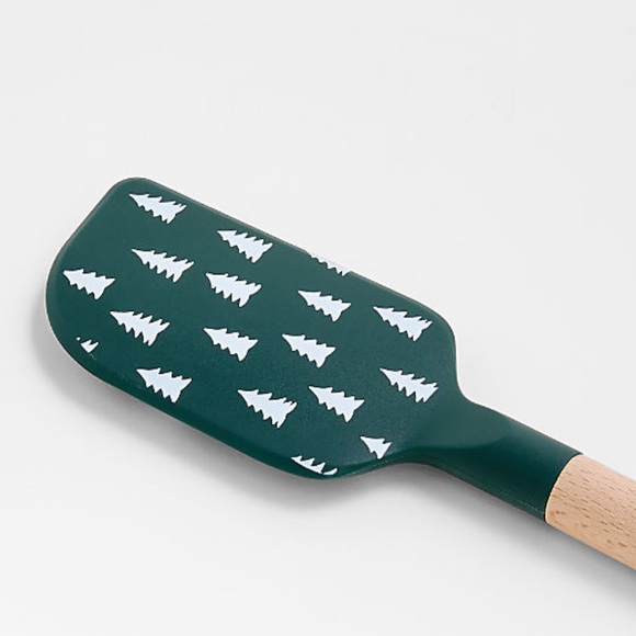 New! Crate&Barrel Silicone and Wood Spatula in Green Tree - Picture 2 of 2